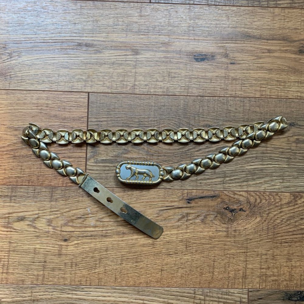 Vintage Gold Belt with Panther